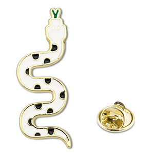 Pins serpente bianco-nero-oro