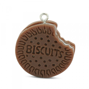 Pendenti in resina cookie marrone-bianco