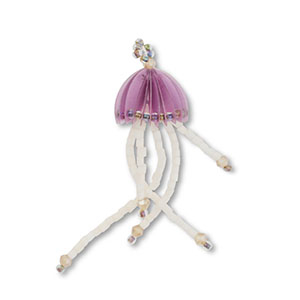 Pendenti con perline di vetro medusa lilla-nudo-trasparente AB effetto perlato