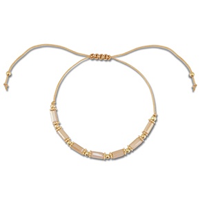 Braccialetti alla moda perline miste marrone chiaro-oro
