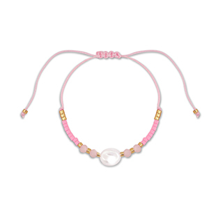 Cavigliere alla moda perline miste rosa-bianco-oro