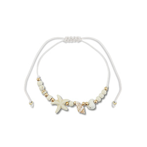 Cavigliere alla moda perline miste bianco-oro