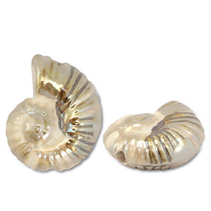 Perline di ceramica greca DQ conchiglia beige-marrone