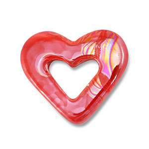 Perline di ceramica greca DQ cuore rosso