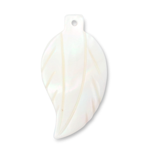 Pendenti di conchiglia foglia bianco (colore naturale)