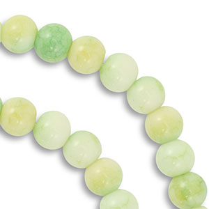 Perline di vetro 8mm verde chiaro-giallo chiaro
