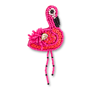 Broches flamingo multicolore rosa-nero-bianco