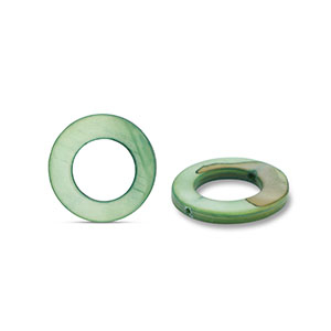 Perline di conchiglia 15mm tonda verde scuro
