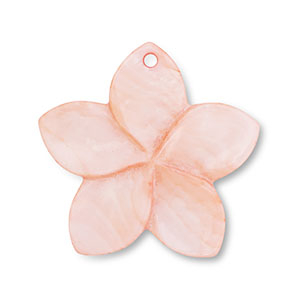 Ciondolo di conchiglia fiore rosa pesca