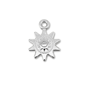 Ciondoli di metallo DQ sole argento antico (privo di nichel)