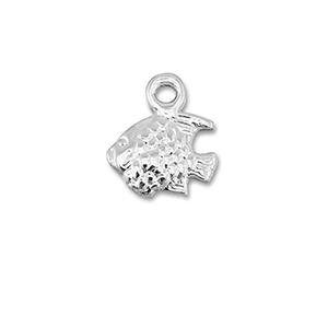 Ciondoli di metallo DQ pesce argento antico (privo di nichel)