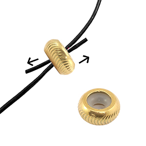 Componenti in acciaio inossidabile chiusura con perline scorrevoli con motivo 7mm oro