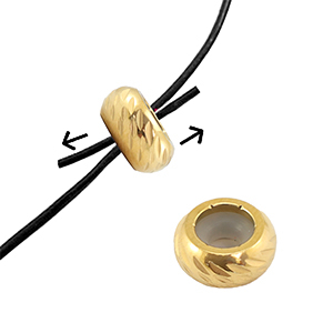 Componenti in acciaio inossidabile chiusura con perline scorrevoli con motivo 10mm oro
