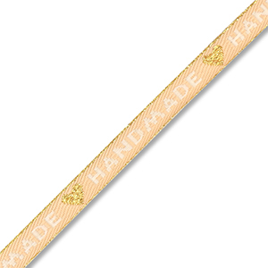 BY31&reg; BY31&reg; Nastro con testo "Handmade" marrone beige-bianco-oro