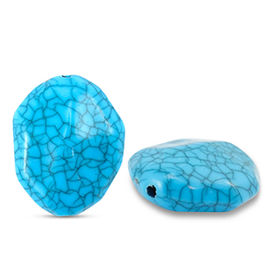 Perline in acrilico esagono blu
