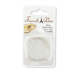 Beadsmith French wire extra heavy 1.8mm argento