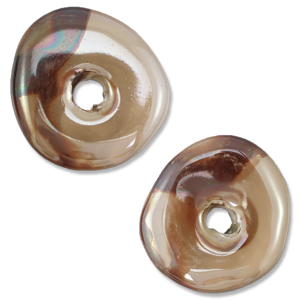 Perline di ceramica greca DQ donut marrone