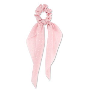 Elastici per capelli a pois con fiocco pesca rosa chiaro