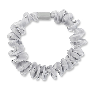 Elastici per capelli con strass lucido grigio
