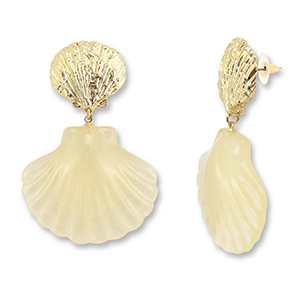Orecchini alla moda conchiglia champagne chiaro-oro
