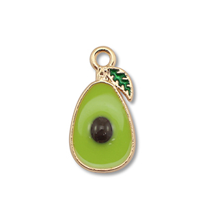 Ciondoli di metallo smalto avocado oro-verde oliva