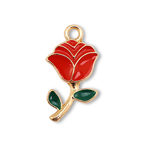 Ciondoli di metallo smalto rosa oro-rosso