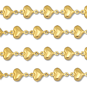 Componenti in acciaio inossidabile catena cuore oro