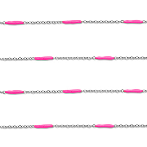 Componenti in acciaio inossidabile catena con barretta argento-rosa