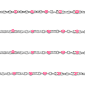Componenti in acciaio inossidabile 1mm catena argento-rosa