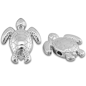 Perline in acciaio inossidabile tartaruga argento