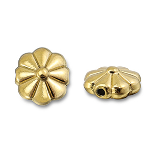 Perline in acciaio inossidabile fiore oro