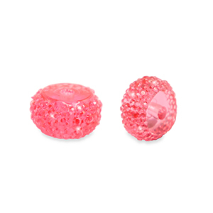 Perline in resina rondella 8mm rosa corallo