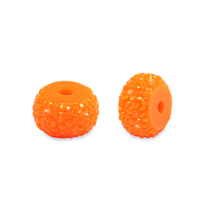Perline in resina rondella 8mm arancione neon
