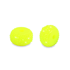 Perline in resina rondella 8mm giallo neon