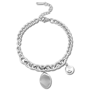 Bracciali in acciaio inossidabile palline argento