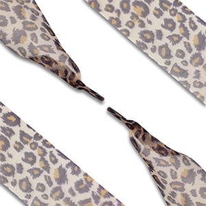 Lacci delle scarpe trendy in organza leopardo marrone chiaro-marrone-nero