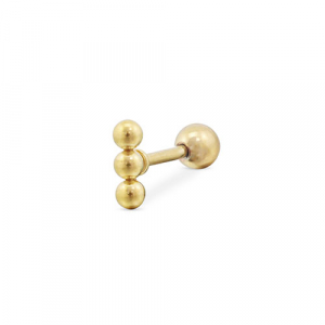 Piercing all'orecchio in acciaio inossidabile con palline oro