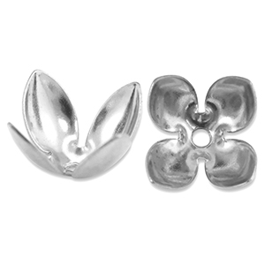 Componenti in acciaio inossidabile tappi per perline fiore argento