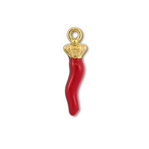 Ciondoli in acciaio inossidabile peperoncino oro-rosso
