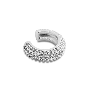 Orecchini in acciaio inossidabile ear cuff con zircone argento-cristallo