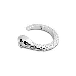 Orecchini in acciaio inossidabile ear cuff serpente argento