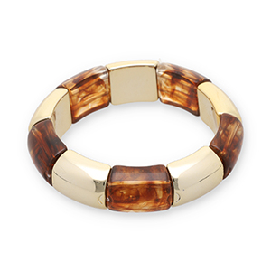 Bracciali in resina oro-trasparente marrone ambra