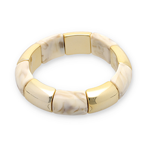 Bracciali in resina oro-biancastro-beige