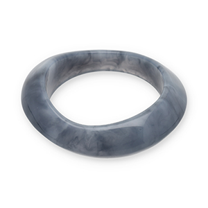 Bracciali bangle in resina blu grigio
