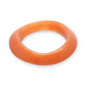 Bracciali bangle in resina arancio fiamma