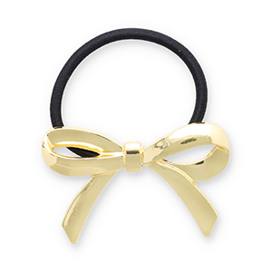 Accessori per capelli elastici per capelli con metallo fiocco oro-nero