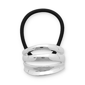 Accessori per capelli elastici per capelli con metallo argento-nero