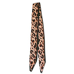 Bandana foulard con stampa leopardo marrone chiaro-marrone-nero