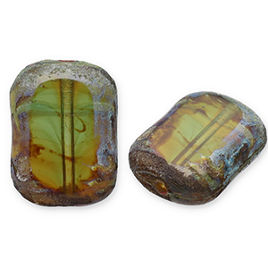 Perline Rep. Ceca TCB rettangolo 12x9mm peridot-topaz