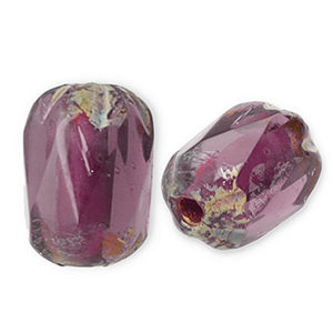 Perline Rep. Ceca FPB ovale 6x4mm amethyst-dark travertin